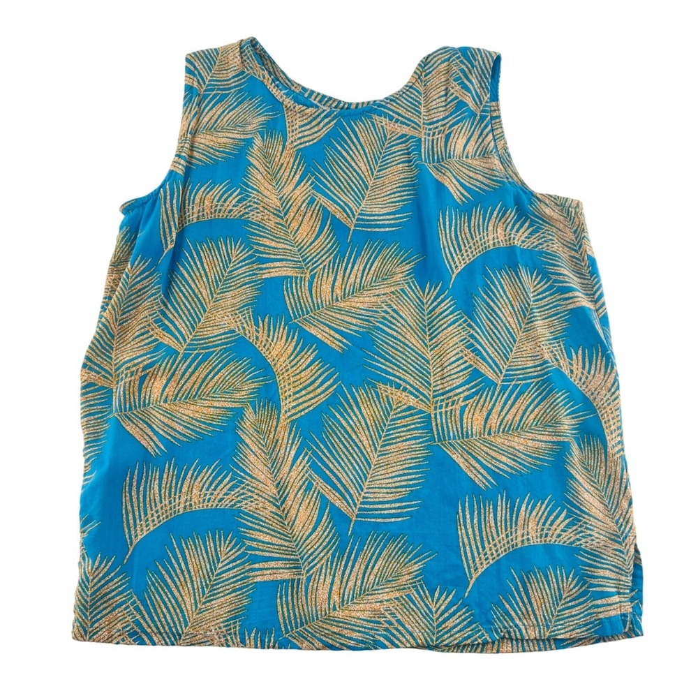 Makai Beach Hawaii Women's‎ size Large Sleeveless Blouse Rayon Aqua